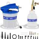 Orion Motor Tech 2L Vacuum Brake Bleeder Kit, Pneumatic Brake Fluid Bleeder Kit with 2.1 qt Brake Fluid Extractor 1L Refilling Bottle 19 Adapters, One Person Brake Bleed Fluid Pump Brake Bleeding Tool