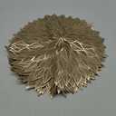 Placemats Set of 8, Round Hollow Out Flowers Place Mats for Dining Table Pressed Vinyl Blooming Leaf Table Mats for Holiday Party Wedding Accent Centerpiece Dinner Table Decoration (Gold)