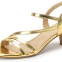 IDIFU Women's Dressy Strappy 2 Inch Low Kitten Heel Open Toe Sandals Dress Shoes for Woman Lady in Bridal Dance Evening