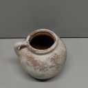 Antique Terracotta Vase with Handle, 5.6 Inch Farmhouse Ceramic Vase Boho Decor Decorative Vase, Rustic Vase for Home Decor, Living Room, Table, Wedding - Distressed Design, Gray