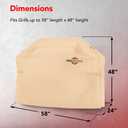 GrillTough Heavy Duty BBQ Grill Cover for Outdoor Grill, 58 Inch Waterproof, Weather Resistant, UV & Fade Resistant with Adjustable Straps Gas Grill Cover for Weber, Genesis, Charbroil, etc. Tan