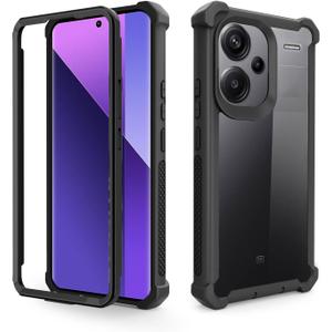 Asuwish Phone Case for Xiaomi Redmi Note 13 Pro Plus 5G Cover Rugged Shockproof Hard Drop Proof Full Body Protective Heavy Duty Hybrid Dual Layer Cell Accessories 13Pro+ 13Pro Pro+ Women Men Black