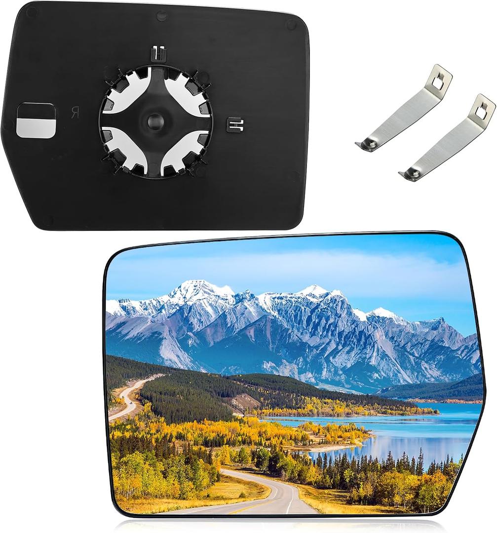 BDFHYK Mirror Glass Compatible With 2004 2005 2006 2007 2008 2009 2010 F-150 Side View Exterior Mirror with backing plate (Left Side)