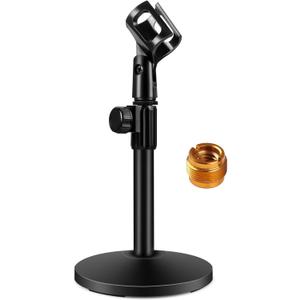 InnoGear Desktop Microphone Stand, Upgraded Adjustable Table Mic Stand with Mic Clip and 5/8" Male to 3/8" Female Screw for Blue Yeti Snowball Spark & Other Microphone