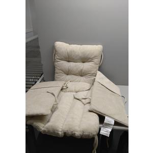 Cushions with Storage Side Pocket,Linen-Like Fabric, Foam & Microfiber Filling, Non-Slip & Washable,Thickened & Supportive for Glider Rocking Chair (Khaki)