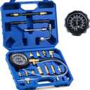 Orion Motor Tech Fuel Pressure Test Kit, Fuel Pressure Tester with 0-140 psi Fuel Pressure Gauge Hoses Adapters, Heavy-Duty Fuel Pressure Gauge Kit Gasoline Car Truck Motorcycle Diagnostic Tool