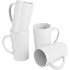 BYCNZB 22oz white Super Large tall Ceramic Coffee Mugs Large Handles Set of 4
