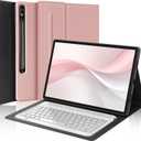 Galaxy Tab S10 Ultra/S9 Ultra/S8 Ultra Keyboard Case, Detachable Wireless Keyboard, Smart Protective Cover with S Pen Holder for Samsung Galaxy Tab S9 Ultra 2023/S8 Ultra 2022 14.6 inch -Rose Gold