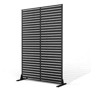 Metal Privacy Screen Outdoor Freestanding Fence Panel, 72" H × 47" W