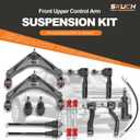 13PC Front End Suspension Kit for Chevy Silverado GMC Sierra 2500HD 3500HD 1500HD,Suburban,Avalanche,Yukon XL,w/Control Arms K620054,Ball Joints, Tie Rods, Sway Bar Links, Pitman & Idler Arm