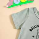 Noubeau Baby Boys Easter Outfits Cute Bunny Graphic Print T-Shirt Short Sleeve Tops Rabbit Shorts Summer Clothes (Green)
