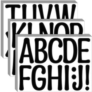 Bemeol 36 Sheets Letter Stickers 4 Inch Large Alphabet Letter Sticker Self Adhesive Letters Stickers for Classroom Home Decor Bulletin Boards(Black)