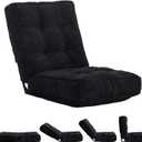 MAXYOYO Adjustable Floor Chair with Back Support, Gaming Floor Meditation Chair with Tufted Cushion, Adults Lounge Couch Folding Sofa Seat for Reading Meditating Sleeping, Black (Standard)