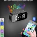 AFK Alarm Clock with Bluetooth Speaker for Bedroom/Office,Small Digital Clock for Heavy Sleepers Adults,Teens,Kids with Dual Alarms,Mirror LED Display,Hands-Free Calling
