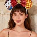 A Miaow Sparkling Headband Glitter Bow Hair Hoop Women Adults Butterfly Sequin Hair Clasp Halloween Party Festival Park Hair Accessory Costume (WD Story)