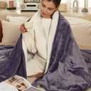 ESTINGO Heated Blanket Throw Electric Throw Blanket with 5 Heating Levels & 4 Hours Auto Off, Heating Blanket with ETL & FCC Certification, Machine Washable for Home Office, 50" x 60", Lavender Purple