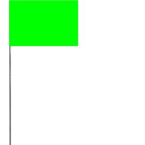 Swanson FLG30100 2-Inch by 3-Inch Marking Flags with 30-Inch Wire Staffs, Lime 100 Pack