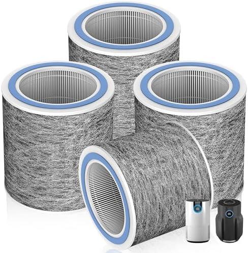 HP152 HP102 HEPA Replacement Filter for Shark Air Purifier HP152 & HP102 & HP102PET & HC452 & HP132 & HC450 & HC451,3-in-1 H13 True HEPA Activated Carbon Pre-Filter,Compare Part #HE1FKPET, HE1FKBAS
