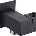 All Metal Handheld Shower Head Holder- Matte Black - Adjustable Shower Wand Holder with Shower Hose Connector- Hand Held Shower Head Holder Bracket - Shower Hose Holder