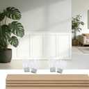 94.5in x 47.2 in MDF Board and Batten Wall Panel Kit Premade Wainscoting Panels Decorative WallAccent Wall Panel for Kitchen Bedroom Living Room Home Decor Covers (94.5"L x 47.2"W)