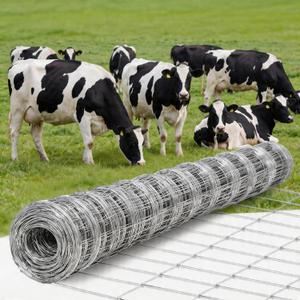 Cattle Farm Fence 5Ft x 164Ft, 12 Gauge Heavy Galvanized Steel Wire Fencing Outdoor for Livestock Control/Pet Supplies/Farmer/Agriculture/Pasture/Cross Fencing/Horse/Goat/Deer/Pig/Sheep/Garden