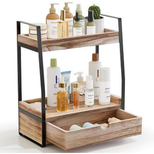 2-Tier Bathroom Organizer Countertop, Bathroom Sink Organizer Countertop, Vanity, Counter Shelf, Brown 2-Tier Bathroom Organizer Countertop, Bathroom Sink Organizer Countertop, Vanity, Counter Shelf, Brown
