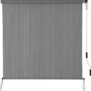 96" W x 72" L Professional Exterior Shades - Commercial-Grade Cordless Blinds with 90% UV Block & Double-Layer Fabric, Fit Large Patio/Outdoor Restaurants, Dark Grey