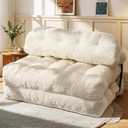 Folding Sofa Bed, Convertible Sleeper Chair with Back Support and Pillow, Full