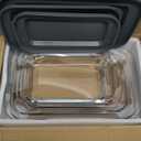 8-Piece Deep Glass Baking Dish Set with Plastic lids, Rectangular Glass Bakeware Set with Lids, Baking Pans for Lasagna, Leftovers, Cooking, Kitchen, Freezer-to-Oven and Dishwasher, Gray