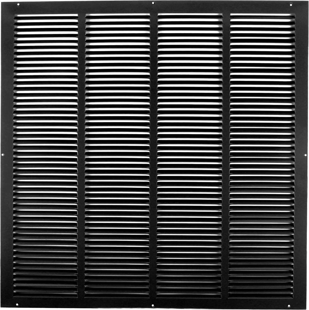 HVAC Premium 16" w X 25" h Steel Return Air Grilles - Sidewall and Ceiling - HVAC Duct Cover - Black [Outer Dimensions: 17.75" w X 26.75" h]