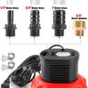 FIDISP Pool Cover Pump, 850 GPH Water Pump for Pool Draining With 4 Hose Adapters, 20 FT Drain Hose, 25 FT Power Cord, Pool Cover Pumps Above Ground for Drainage of Pool Covers, Ponds and Tubs(Red)