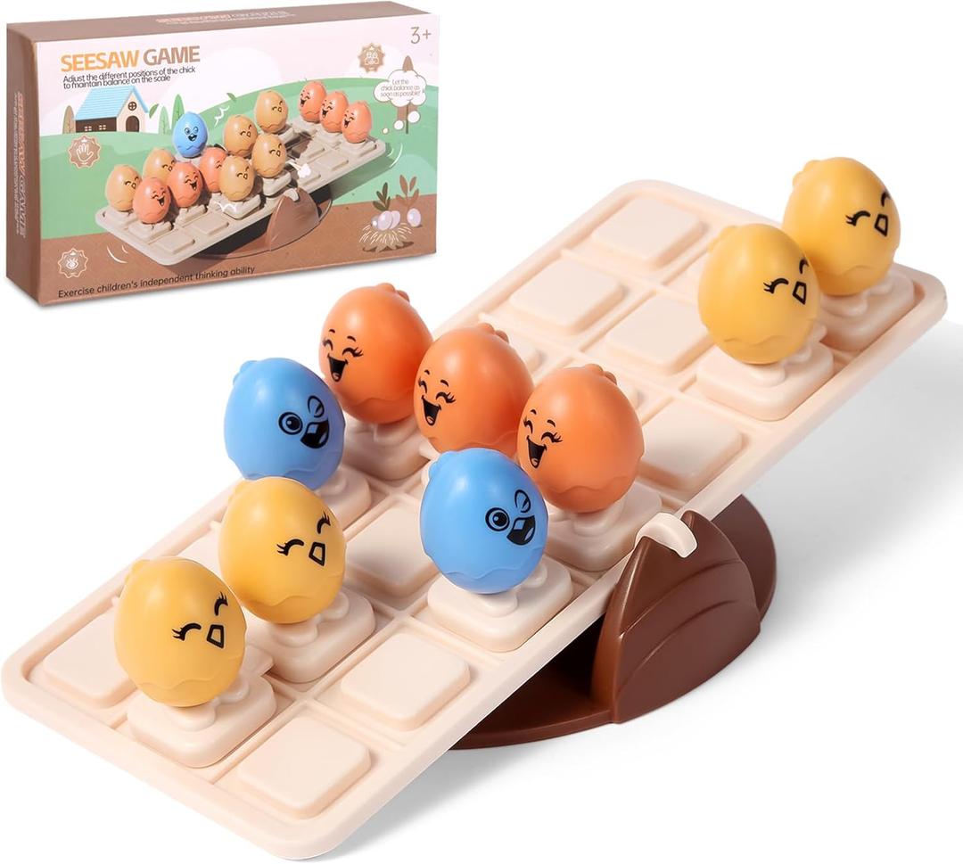 Balancing Egg See-Saw Toy, Montessori Balancing Game for Kids, Chick See-Saw Logic Puzzle Toy, STEM Learning Activity Gift for Boys & Girls Ages 3 4 5 6