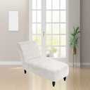 Luxury Velvet Chaise Lounge Slipcover High-Stretch, Machine Washable Cover for Armless Chaises Indoor Chaise Cover for Living Room, Sofa, Bedroom (White)