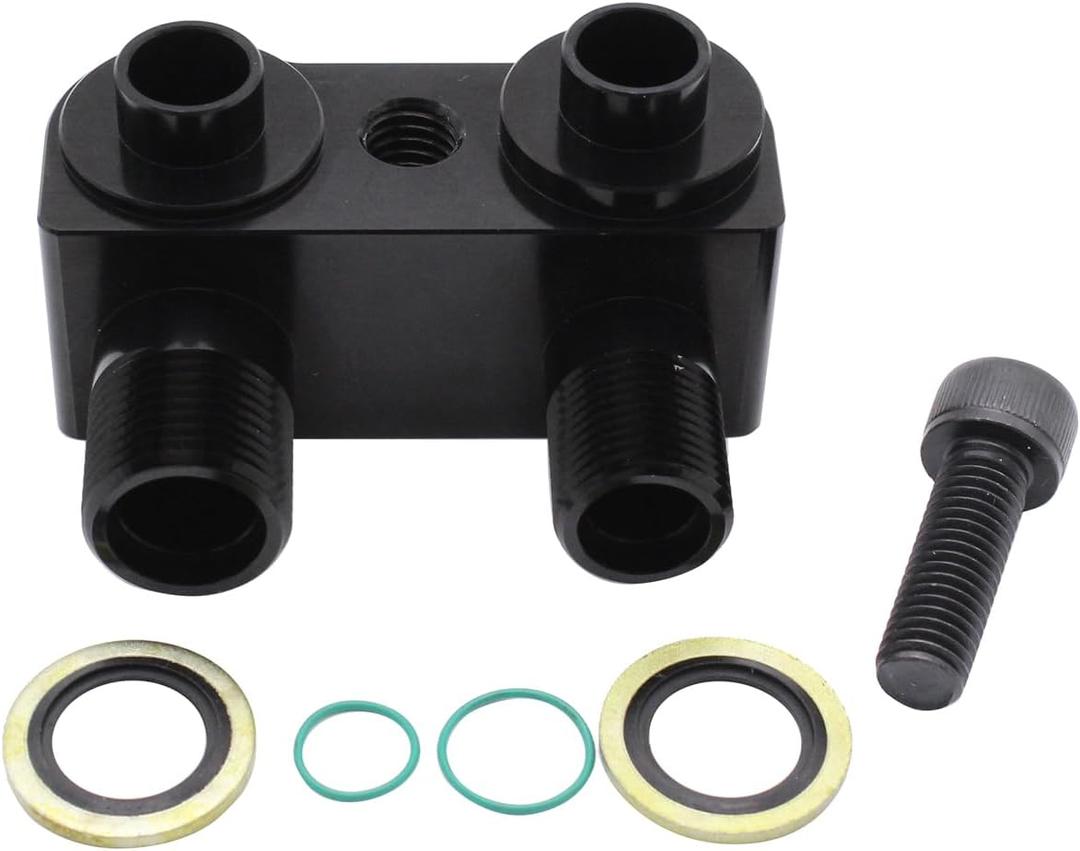 1 pc SHLPDFM Black 6061-T6 Billet Aluminum LSX LS1 Swap New AC Compressor adapter 8AN/-10AN fittings fitting CNC Machined