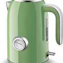 Pukomc Electric Kettle,1.7L Stainless Steel Electric tea kettle with Temperature Gauge, Fast Boiling, Auto Shut - off, BPA - Free, Boil - Dry Protection, (Retro Green)