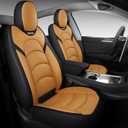 NS YOLO Full Coverage Leather Car Seat Covers Full Set Custom Fit for 2020 2021 2022 Tesla Model Y with Waterproof Leatherette in Automotive Interior Accessories (Black and Earth Yellow)