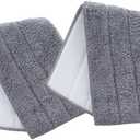 Superio Microfiber Mop Pads, Refill Miracle Mop, Dust Mop Replacement Head 16 Inch Damp Mop Refill for Flat Mop Set, with Velcro-Grey, 2 Pack