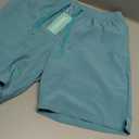 SILKWORLD Men's Swim Trunks Quick Dry Beach Shorts with Pockets (Green, S)