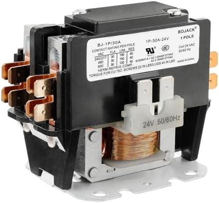 BOJACK 1 Poles FLA 30 Amp Coil 24 VAC Air Conditioner Condenser Compressor Contactor AC Definite Purpose Contactor