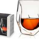 Viski Aerating Whiskey Tumbler, Whiskey Tasting Glass, Double Walled Snifter, Specialty Bourbon Tumbler, Clear Glass, Dishwasher Safe, 7 Oz, Set of 1