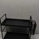 LEMIKKLE Bathroom Organizer Countertop, Counter Organizer for Bathroom Decor, Wooden Sink Shelf for Vanity Storage, Makeup Tray for Perfume Skincare Bedroom Kitchen Corner (Black)