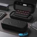 FANPL Case for Nintendo Switch 2 (2025) Accessories, Portable Hard Travel Cover with 10 Game Card Slots - Large Capacity, Embossed Geometric Texture Design