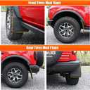 Mud Flaps for Ford Bronco 2021-2026 Front and Rear Splash Guards for Bronco 2/4 Door