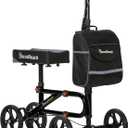 Economy Knee Scooter Steerable Knee Walker for Foot Injuries Compact Crutch Alternative with Dual Braking System (Black)
