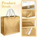 Eccliy 60 Pcs Reusable Gift Tote Bags Housekeeping Appreation Grocery Shopping Bag with Handles for Bridesmaid Wedding(Gold)