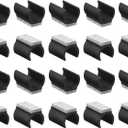 uxcell 30 Pcs Chair Legs Tips Caps with Felt Pads, U Shaped Chair Tube Floor Protectors, Furniture Protector Feet Glides, Fitting 25mm Metal Tube Legs, Black, Gray Pad