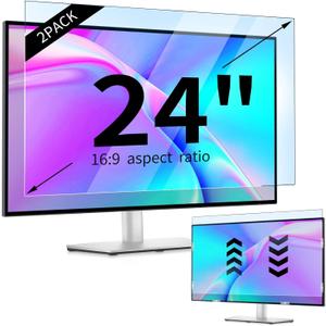 IPROKKO 2 Pack 24 inch Anti-Blue Light monitor Screen Protector for 16:9 Widescreen,Removable Anti Glare Blue Light Blocking Screen FilterLED PC Anti-UV Eye Protection Filter Film