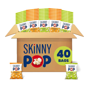 SkinnyPop Popcorn, Original and White Cheddar Variety Pack, Whole Grain, Dairy-Free Snack, 0.5oz (40ct)