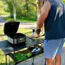 LET'S CAMP Folding Camping Table, Portable Aluminum Roll-up Picnic Backpacking Table with Adjustable Height, Large Storage and Carrying Bag for Picnic, Camping, BBQ, Party, Backyard, Beach, 46.46 x 21.65 x 37.8 inches