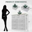 9-Drawer Dresser for Bedroom, Anti-Tip Tall Storage Organizer Chest of Drawers with Wooden Top and Metal Frame Fabric Bins for Closet, Living Room, Hallway, Entryway, Light Gray, 11.8"D x 39.4"W x 40"H